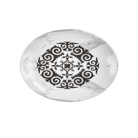 Plat ovale, L.29 x l.39 x h.4,4 cm, Mascara, mélamine pure 