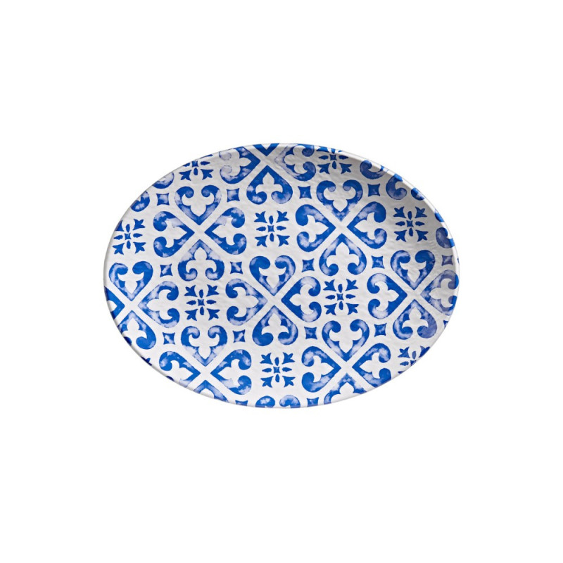 Plat ovale, L.29 x l.39 x h.4,4 cm, Santorini, mélamine pure 