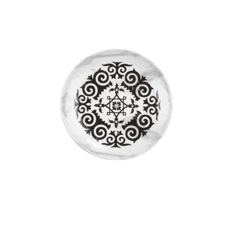 Assiette plate, Mascara, D.20 x h.2,2 cm, mélamine pure 