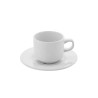 Tasse 250 ml et sous tasse blanche, aspect porcelaine, en mélamine 
