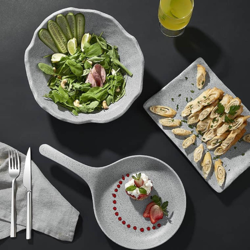 Bol ovale, Gris Granite, mélamine pure 