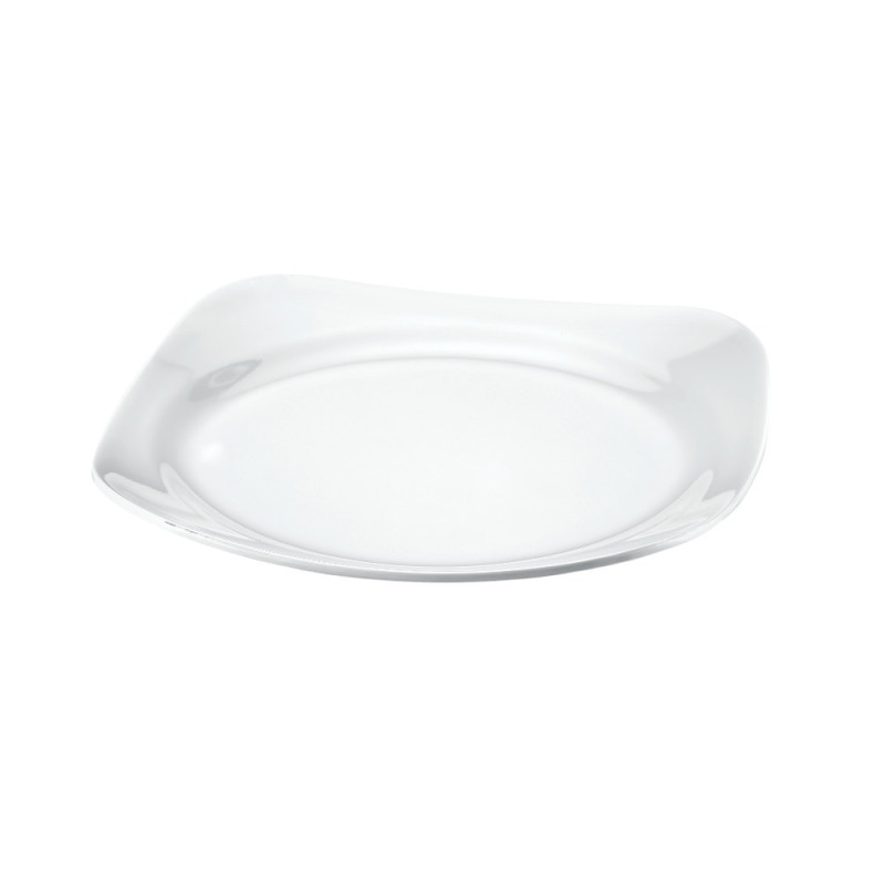 Assiette plate carrée, Bergama, mélamine pure Dimensions:D.28 x h.3,5 cm