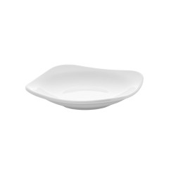 Assiette creuse carrée, Bergama, mélamine pure Dimensions:D.17 x h.3 cm