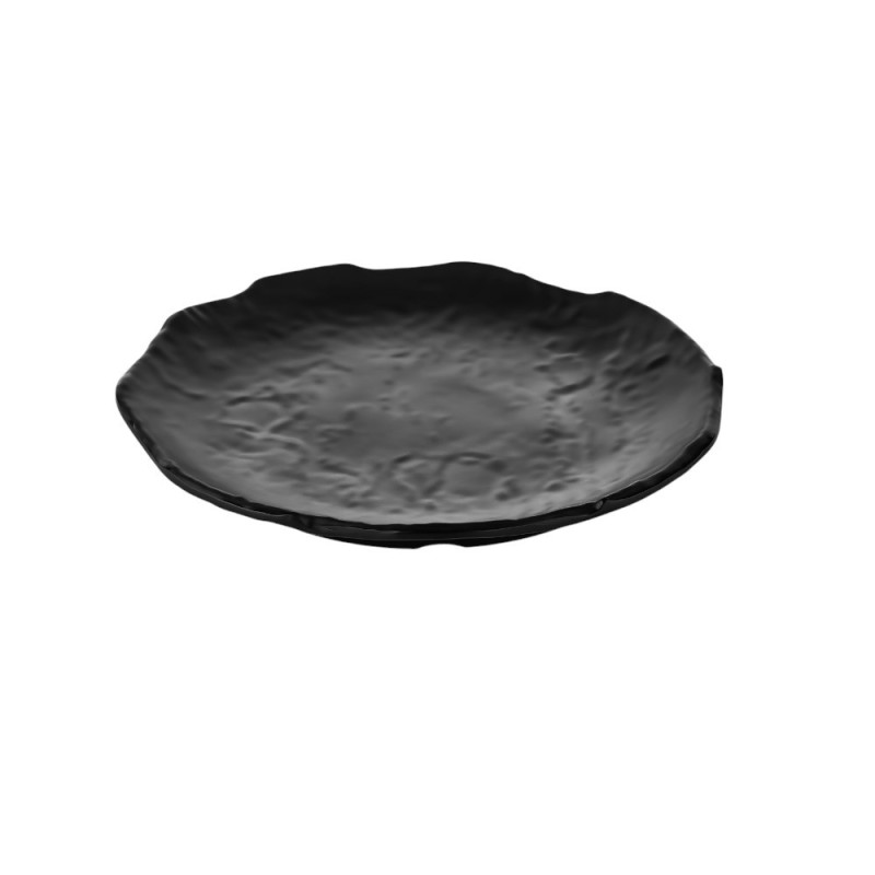 Assiette plate,Terra Black, mélamine pure Dimensions:D.28 x h.3,5 cm