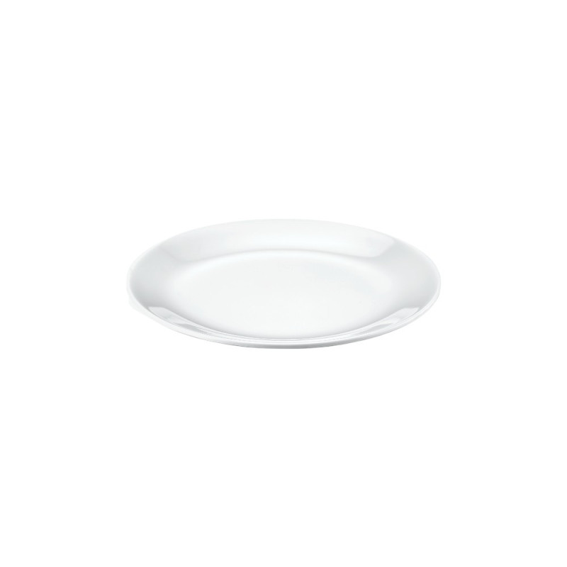 Assiette plate, aspect porcelaine, mélamine pure Dimensions:D.20,5 x h.2 cm