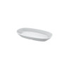 Plat ovale, aspect porcelaine, mélamine pure Dimensions:L.14 x l.25 x h.3 cm