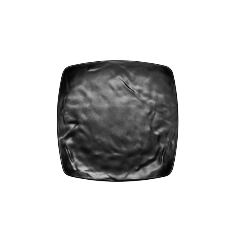 Assiette plate, Kar Matt Black, mélamine pure Dimensions:L.26 x l.26 x h.2 cm