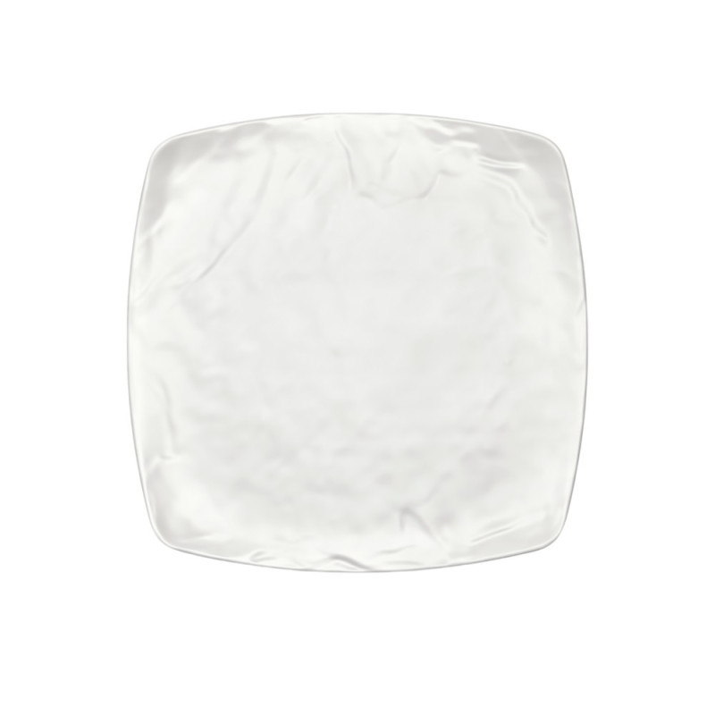 Assiette plate, Kar Matt White crème, mélamine pure Dimensions:L.32,5 x l.32,5 x h.2 cm