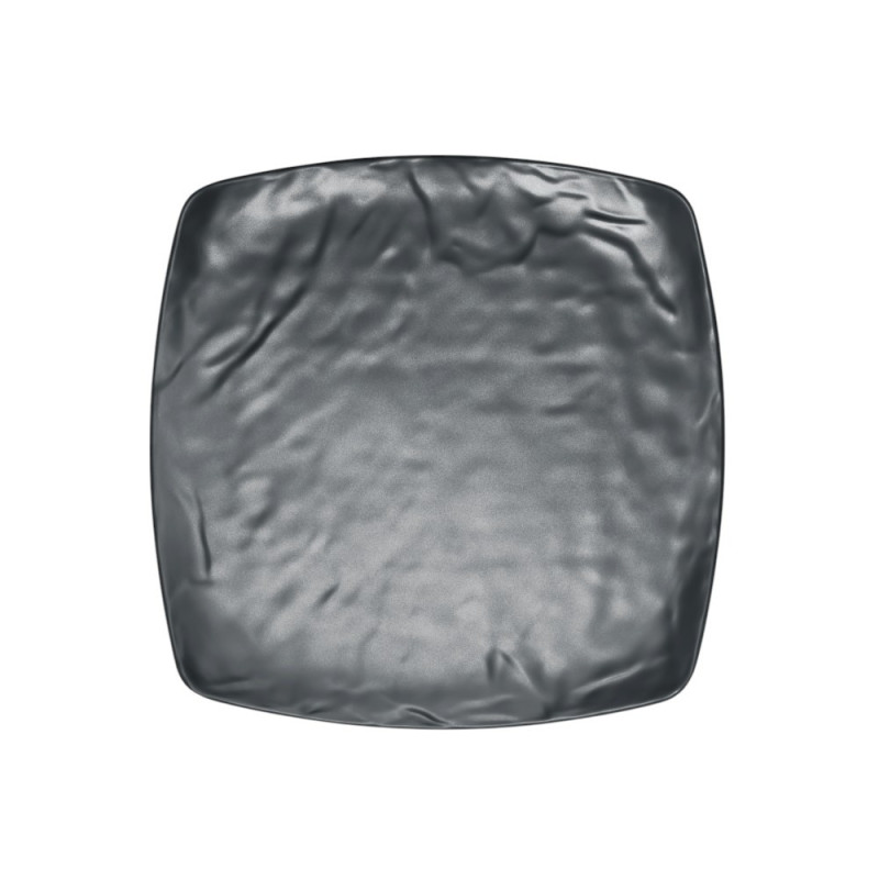 Assiette plate, Kar Matt Grey, mélamine pure Dimensions:L.32,5 x l.32,5 x h.2 cm