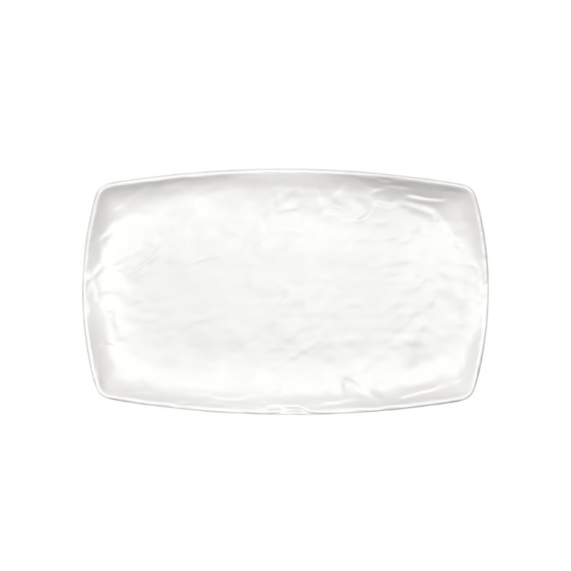 Assiette plate, Kar Matt White crème, mélamine pure Dimensions:L.20 x l.33 x h.2,5 cm