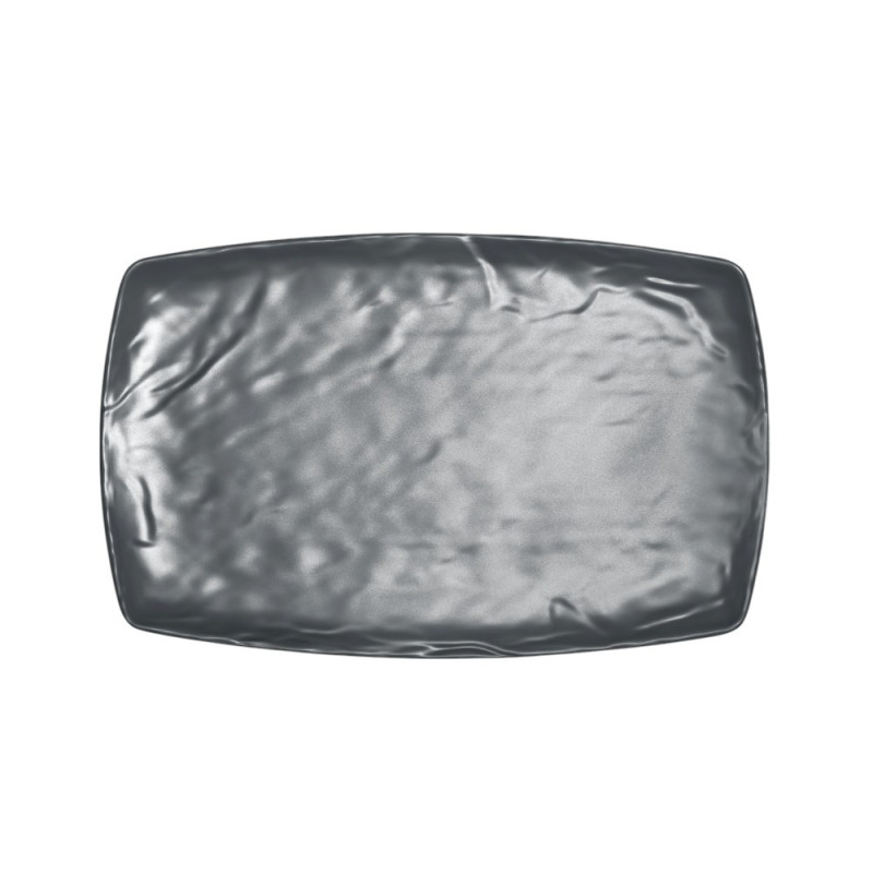 Assiette plate, Kar Matt Grey, mélamine pure Dimensions:L.23,5 x l.37 x h.2,8 cm