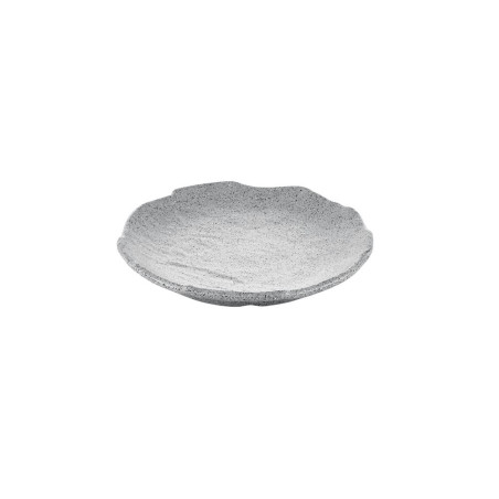 12 assiettes plates Gris Granite D.20 x h.2,8 cm 100% mélamine 