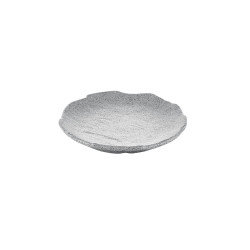 6 assiettes plates Gris Granite D.20 x h.2,8 cm 100% mélamine 