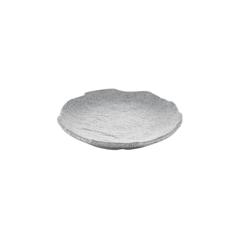 6 assiettes plates Gris Granite D.20 x h.2,8 cm 100% mélamine 