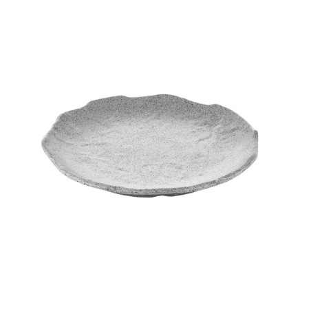 6 assiettes plates Gris Granite D.28 x h.3,5 cm 100% mélamine 