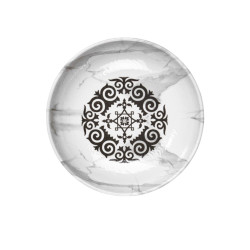 4 assiettes creuses 1000 ml, Mascara, D.23 x h.4,5 cm, mélamine pure 