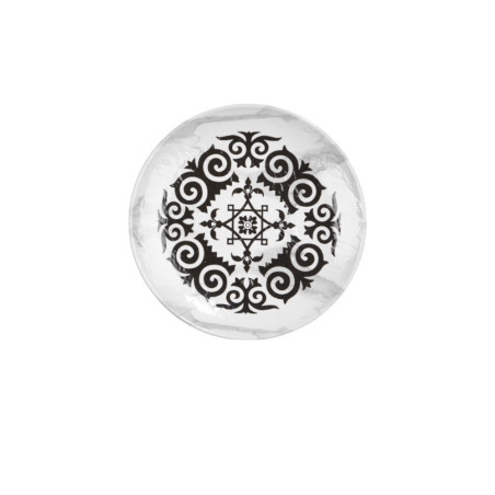 12 assiettes plates, Mascara, D.20 x h.2,2 cm, mélamine pure 