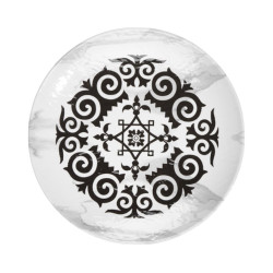 12 assiettes plates, Mascara, D.30 x h.3 cm, mélamine pure 