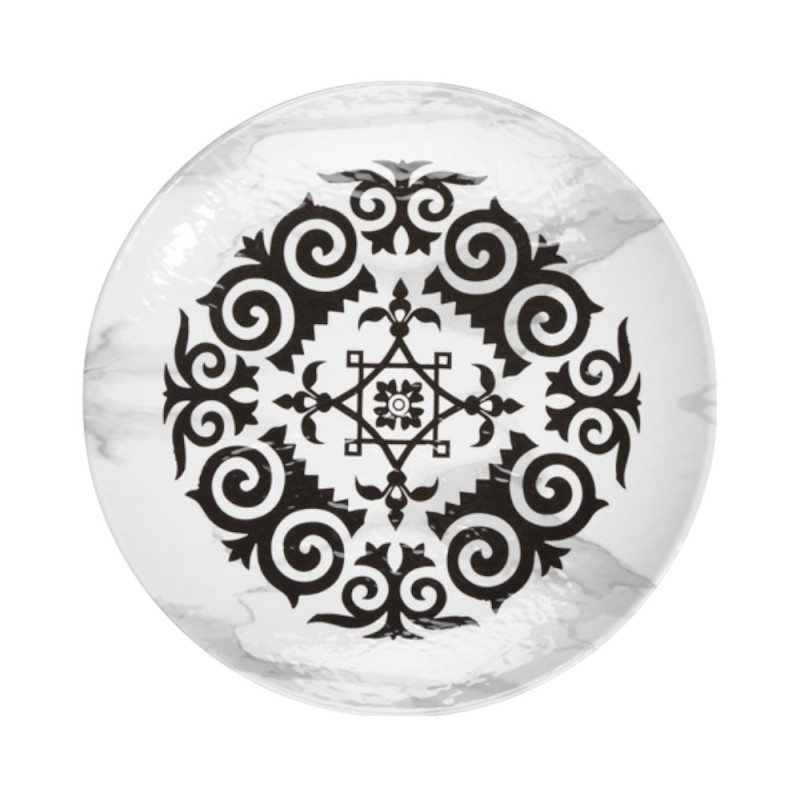 6 assiettes plates, Mascara, D.30 x h.3 cm, mélamine pure 