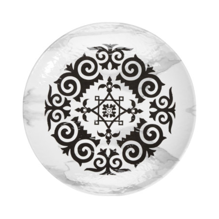 6 assiettes plates, Mascara, D.30 x h.3 cm, mélamine pure 