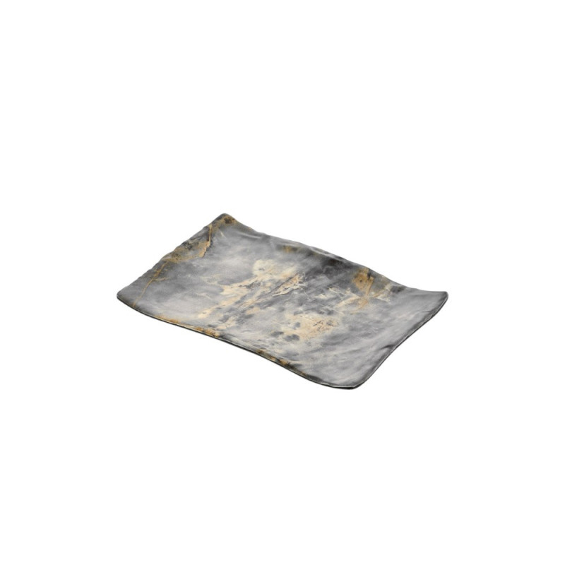 12 assiettes plates, Royal Marbre, L.23,6 x l.34,1 x h.3,3 cm, mélamine pure 