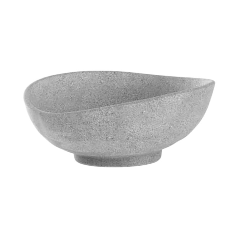 12 bols ovales Gris Granite L.20 x l.24 x h.8,8 cm 100% mélamine 