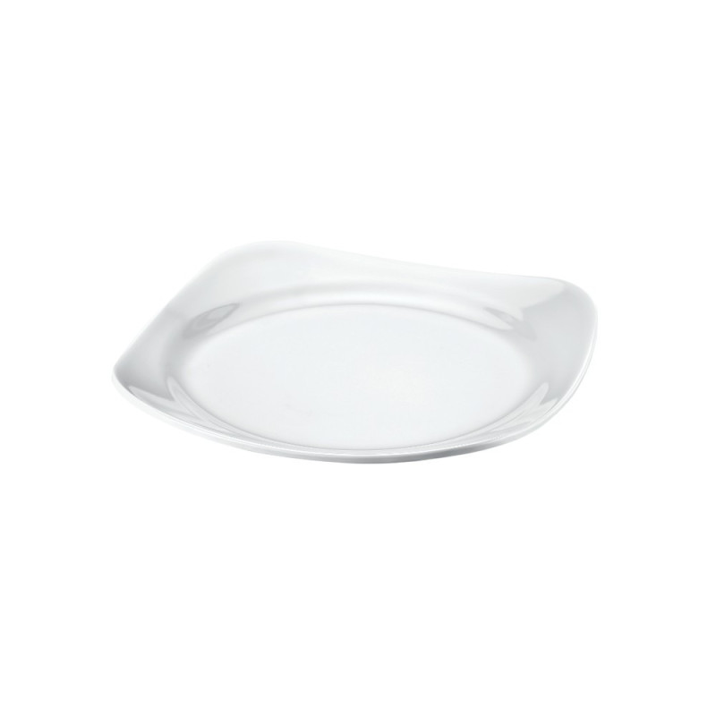 12 assiettes plates carrées Bergama D.26 x h.3,3 cm 100% mélamine 