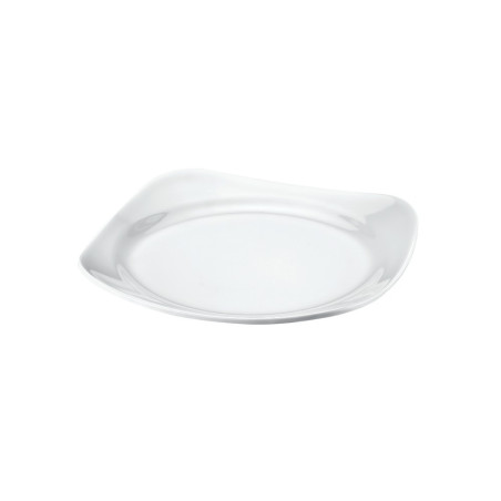 4 assiettes plates carrées Bergama D.26 x h.3,3 cm 100% mélamine 