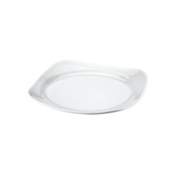 6 assiettes plates carrées Bergama D.26 x h.3,3 cm 100% mélamine 