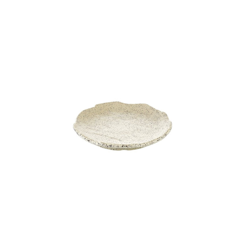 4 assiettes plates Blanc Granite D.16 x h.2,4 cm 100% mélamine 