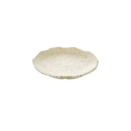 4 assiettes plates Blanc Granite D.20 x h.2,8 cm 100% mélamine 