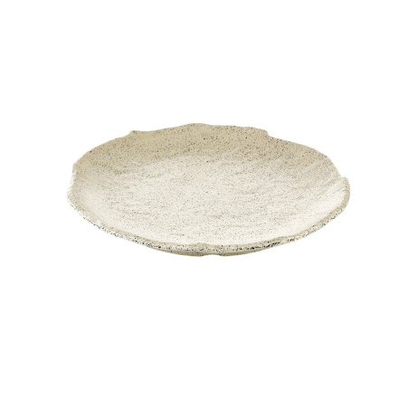 4 assiettes plates Blanc Granite D.28 x h.3,5 cm 100% mélamine 