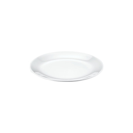 12 assiettes plates aspect porcelaine D.20,5 x h.2 cm 100% mélamine 