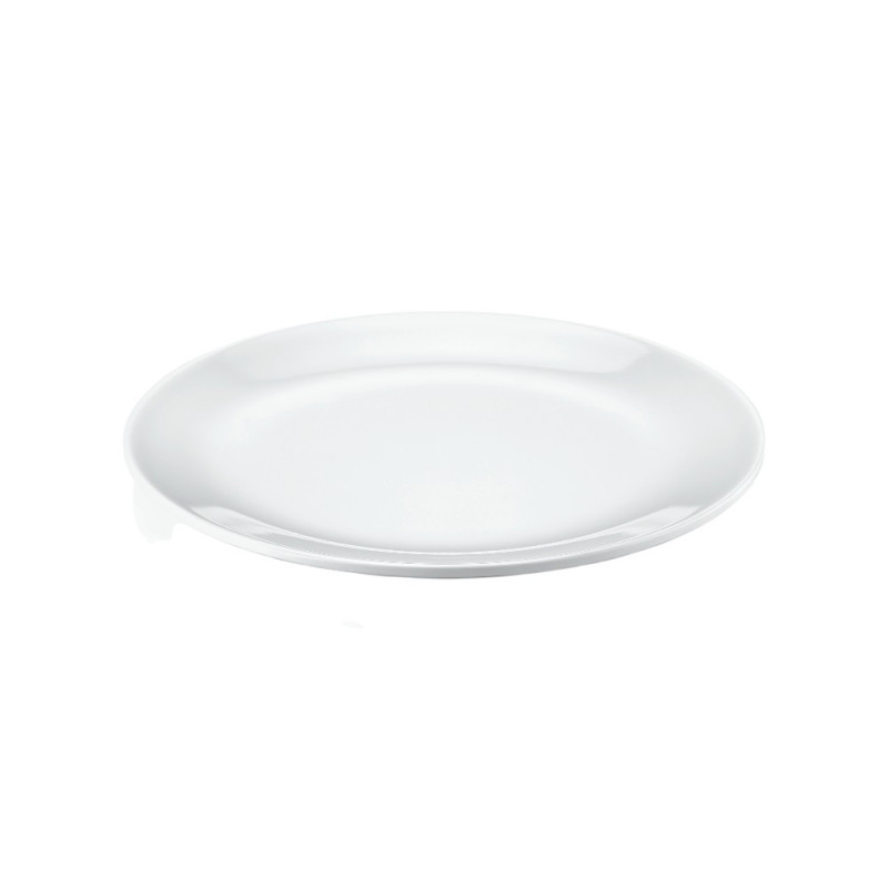 12 assiettes plates aspect porcelaine D.25,5 x h.2,2 cm 100% mélamine 