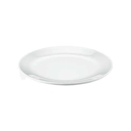 12 assiettes plates aspect porcelaine D.25,5 x h.2,2 cm 100% mélamine 