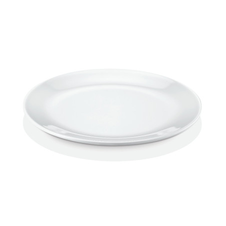 12 assiettes plates aspect porcelaine D.28 x h.2,1 cm 100% mélamine 