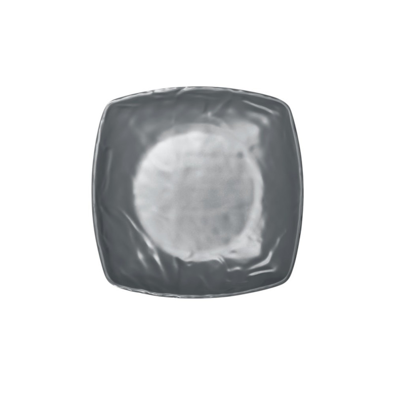 4 assiettes creuses, Kar Matt Grey, L.21 x l.25 x h.2 cm, mélamine pure 
