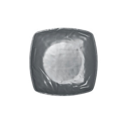 6 assiettes creuses, Kar Matt Grey, L.21 x l.25 x h.2 cm, mélamine pure 