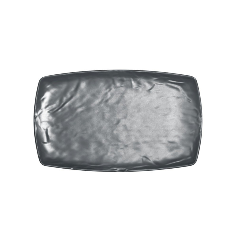 4 assiettes plates Kar Matt Grey L.20 x l.33 x h.2,5 cm 100% mélamine 