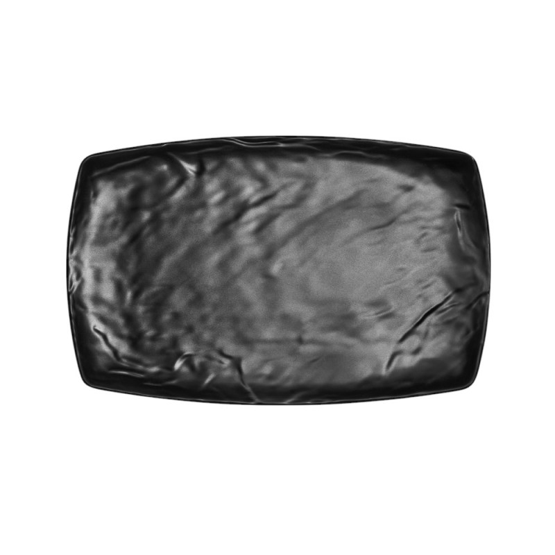 6 assiettes plates Kar Matt Black L.23,5 x l.37 x h.2,8 cm 100% mélamine 