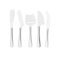 Service de 5 pcs à fromage avec boîte en carton kraft, acier Inoxydable 