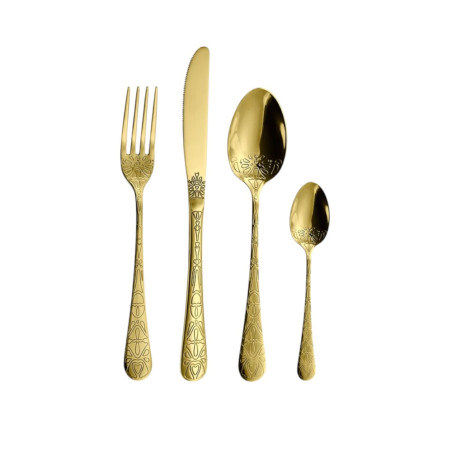 Service de 16 pces Etnica PVD GOLD, inox 18/10 avec pot carton beige  