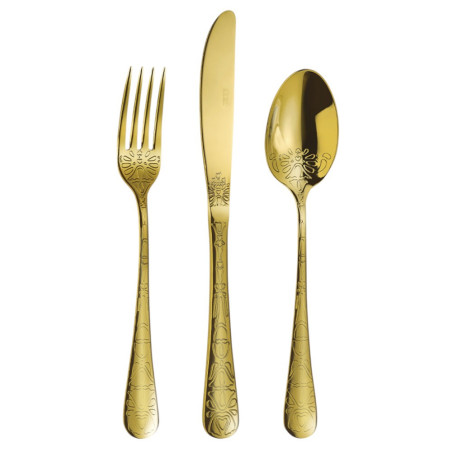 Service de 24 pcs Tattoo Gold, inox 18/10, épaisseur 1,8 mm 