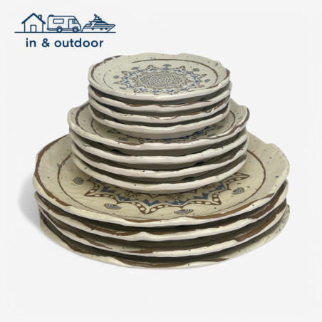 Pack 12 pièces Casablanca Rondes - 4 Personnes - 100 % mélamine