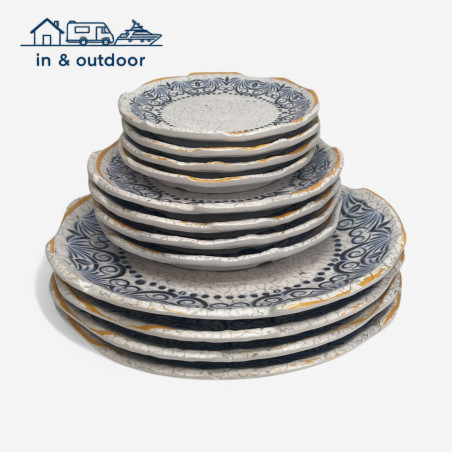 Pack 12 pièces Athena Rondes - 4 Personnes - 100 % mélamine