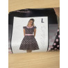 Déguisement femme années 50 noir à pois roses – taille L