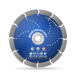 Disque diamant béton armé polyvalent Ø 150 mm – alésage 22,2 mm Montgascon®