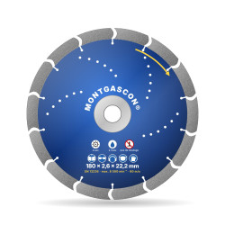 Disque diamant béton armé polyvalent Ø 180 mm – alésage 22,2 mm Montgascon®