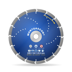 Disque diamant béton armé polyvalent Ø 230 mm – alésage 22,2 mm Montgascon®