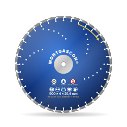 Disque diamant béton armé polyvalent Ø 500 mm – alésage 25,4 mm Montgascon®